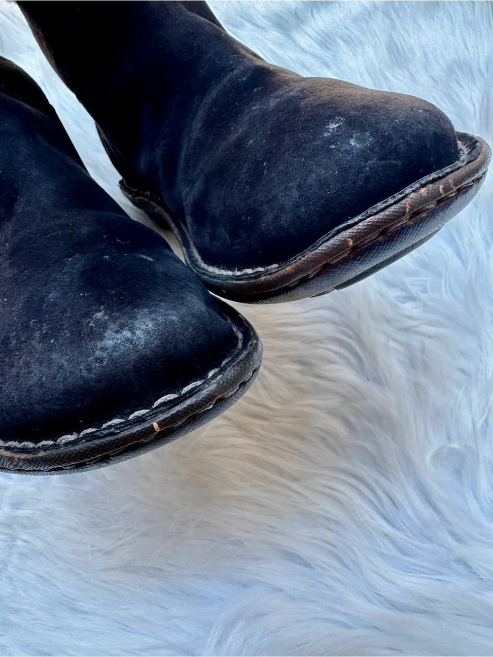 UGG Kaylana Black Suede Leather Knit Cuff Pull on Winter Boots Rubber Sole Sz 7